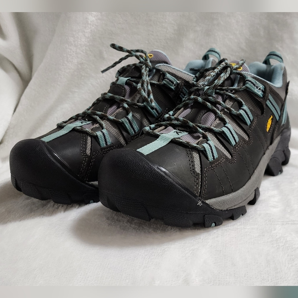 KEEN Women's Targhee II 2 WP Hiking Shoe Black Olive/Mineral Blue - 1012244